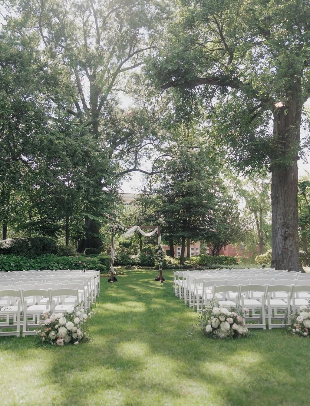 Event setup in the gardens